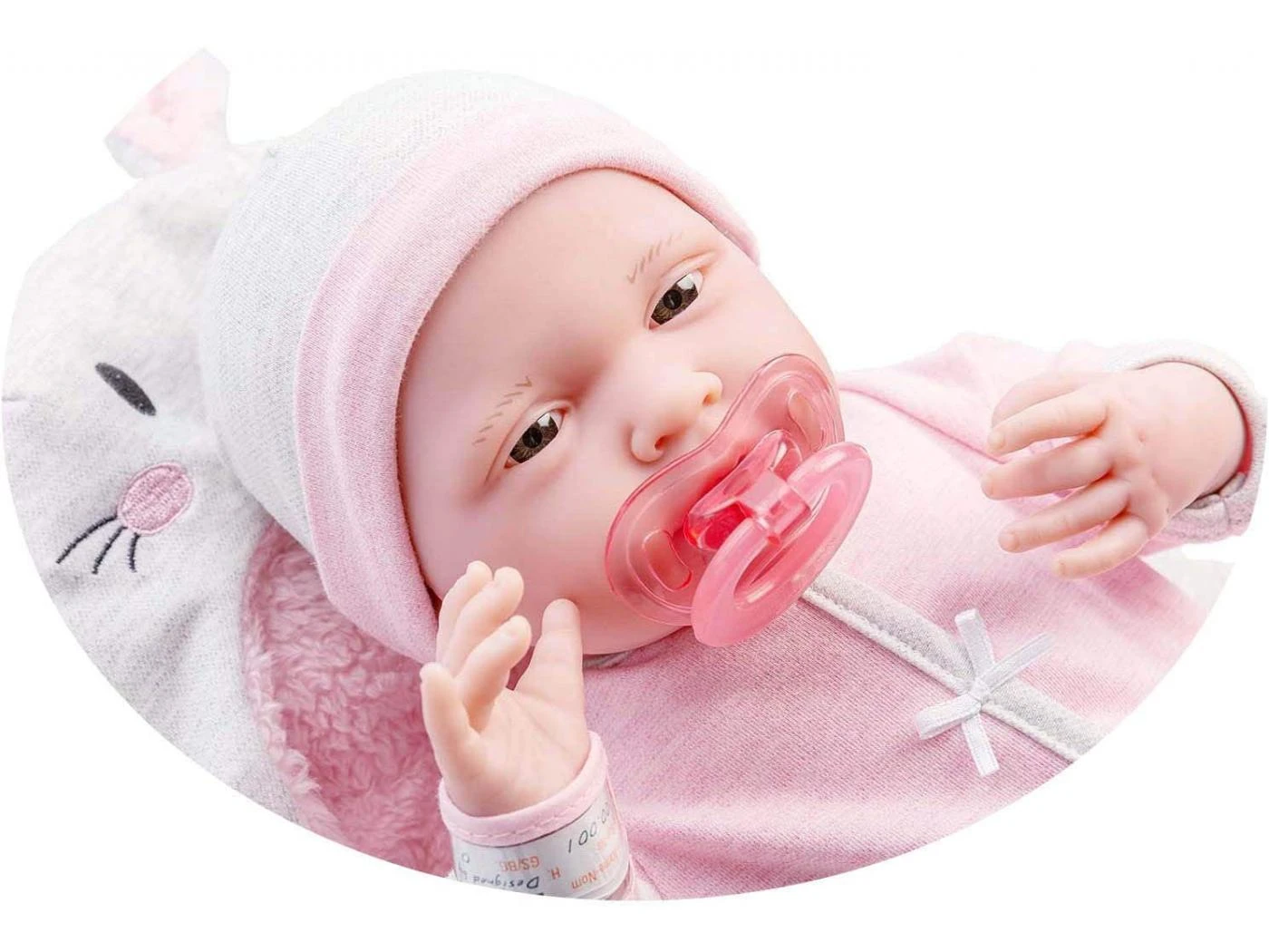 18789 - Pink Soft Body La Newborn Dans Bunny Bunting Et Accessoires. Corps Souple Nouveau-né. Costume Rose Avec Couverture. 4 18789 - Pink Soft Body La Newborn Dans Bunny Bunting Et Accessoires. Corps Souple Nouveau-né. Costume Rose Avec Couverture. – Image 2