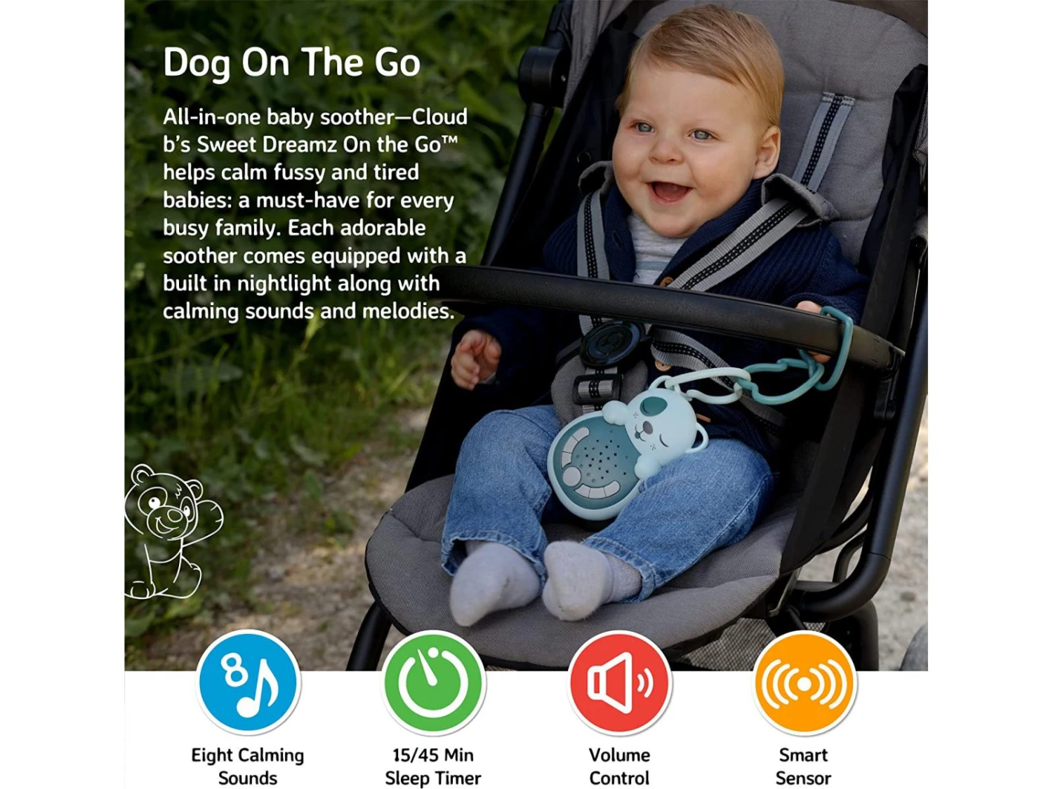 Cloud-B 7671-DG - Sweet Dreamz On The Go™ - Dog 4 Cloud-B 7671-DG - Sweet Dreamz On The Go™ - Dog – Image 2