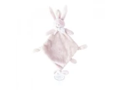 823004 - Doudou Attache-tétine Lapin Rose Ella - Hauteur 25 Cm