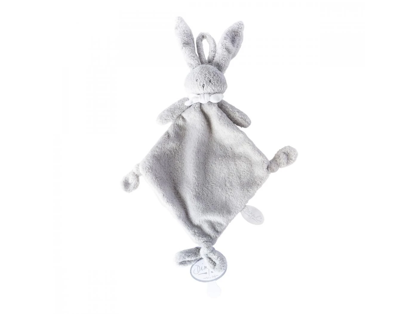 823017 - Doudou Attache-tétine Lapin Gris Clair Ella - Hauteur 25 Cm 3 823017 - Doudou Attache-tétine Lapin Gris Clair Ella - Hauteur 25 Cm