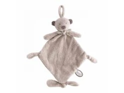 870155 - Doudou Attache-tétine Ours Beige-gris Noann - Hauteur 25 Cm