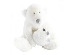 883155 - Doudou Musical Ours Polair Bebe Blanc P' Timo - Position Assis 17 Cm, Debout 27 Cm