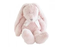 883831 - Doudou Lapin Blanc Rose Flore - Position Assis 32 Cm, Debout 50 Cm