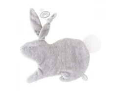 884416 - Lapin Doudou Grisclair & Blanc Emma - Position Allongée 32 Cm, Hauteur 25 Cm