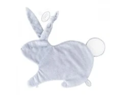 884429 - Lapin Doudou Bleu & Blanc Emma - Position Allongée 32 Cm, Hauteur 25 Cm