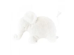 885274 - Doudou Musical éléphant Blanc Oscar - Position Allongée 42 Cm, Hauteur 25 Cm