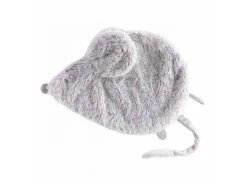 887120 - Souris Doudou Gris Clair Maude - Position Allongée 32 Cm, Hauteur 23 Cm