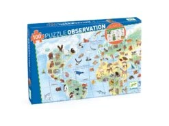Djeco DJ07420 - Puzzles Observation - Animaux Du Monde 100pcs+livret