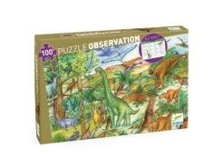 Djeco DJ07424 - Puzzles Observation - Dinosaures 100 Pcs + Livret