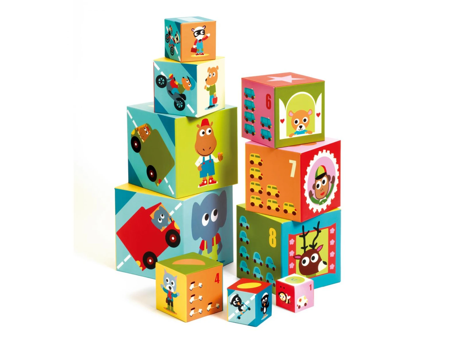 Djeco DJ08508 - Cubes Premier âge - 10 Cubes Véhicules 4 Djeco DJ08508 - Cubes Premier âge - 10 Cubes Véhicules – Image 2