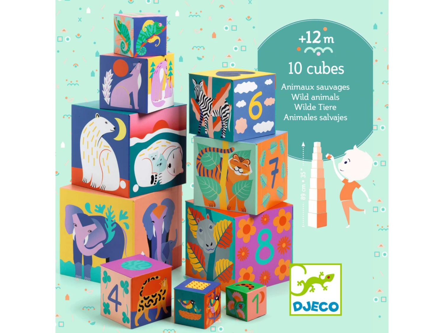 Djeco DJ08511 - Cubes Premier âge - Animaux Sauvages 6 Djeco DJ08511 - Cubes Premier âge - Animaux Sauvages – Image 4