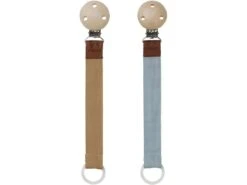 2006238730 - Attache Sucette - Bleu Cottage - Caramel - Paquet De 2