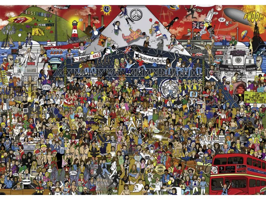 HEYE 29848 - Puzzle 2000 Pièces Mishmash British Music History 4 HEYE 29848 - Puzzle 2000 Pièces Mishmash British Music History – Image 2