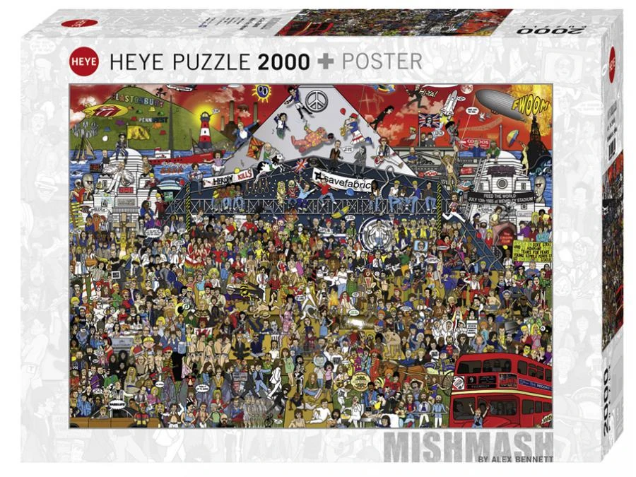 HEYE 29848 - Puzzle 2000 Pièces Mishmash British Music History 3 HEYE 29848 - Puzzle 2000 Pièces Mishmash British Music History