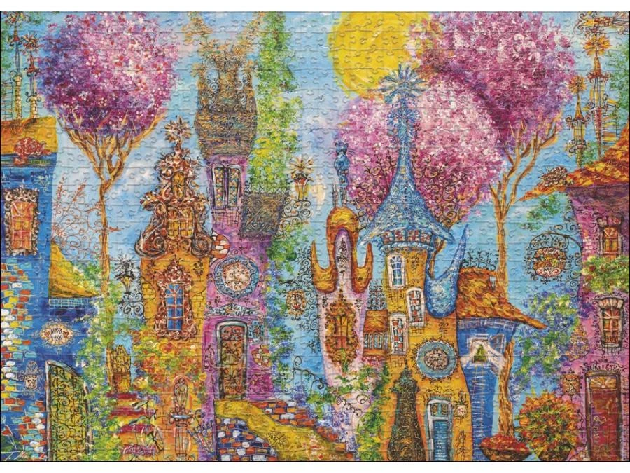 30012 - PUZZLE 1000 Pièces CHARMING VILLAGE PINK TREES HEYE 4 30012 - PUZZLE 1000 Pièces CHARMING VILLAGE PINK TREES HEYE – Image 2