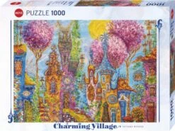 30012 - PUZZLE 1000 Pièces CHARMING VILLAGE PINK TREES HEYE
