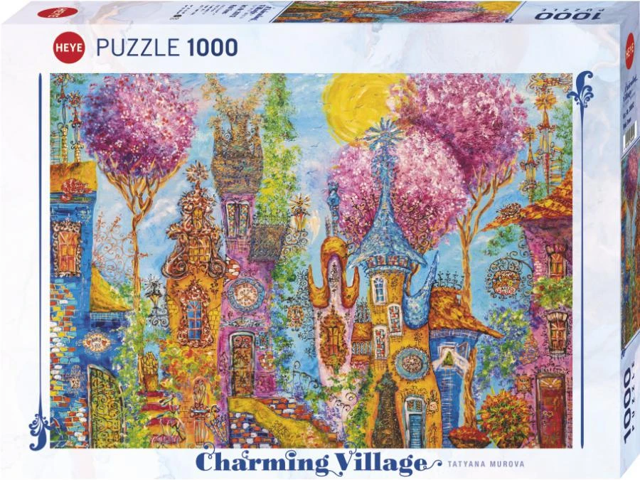 30012 - PUZZLE 1000 Pièces CHARMING VILLAGE PINK TREES HEYE 3 30012 - PUZZLE 1000 Pièces CHARMING VILLAGE PINK TREES HEYE