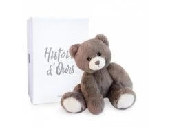 HO3026 - Peluche Ours Oscar - Taupe - Taille 25 Cm - Boîte Cadeau