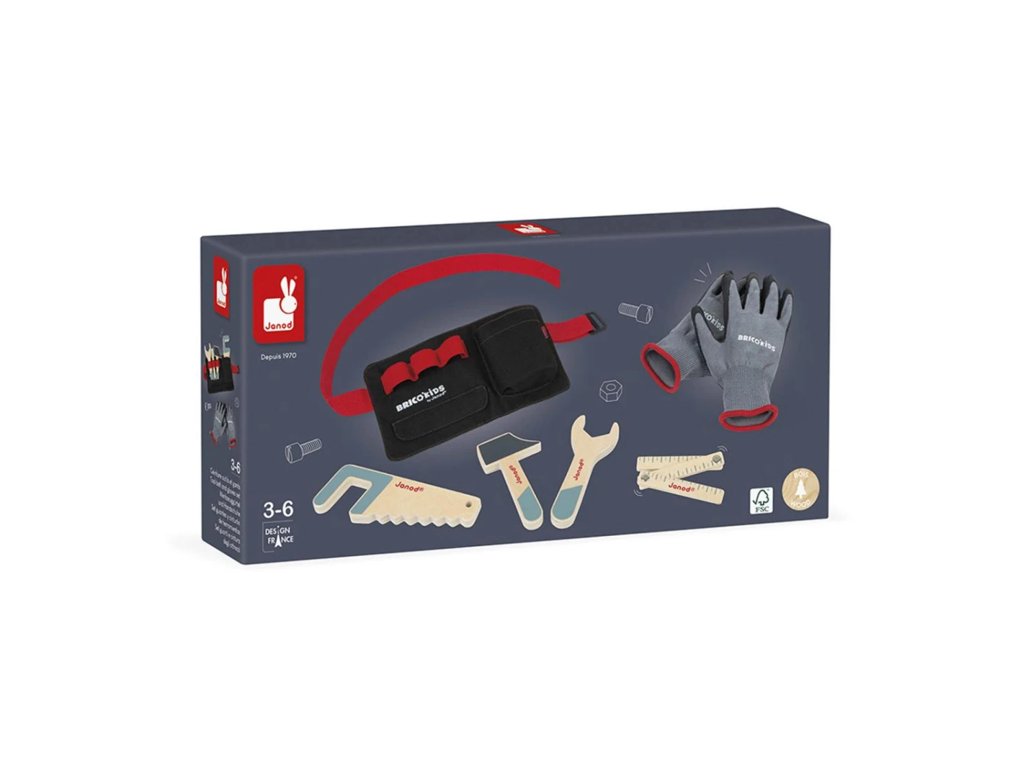 Janod J06475 - Ceinture Outils & Gants Brico'Kids 10 Janod J06475 - Ceinture Outils & Gants Brico'Kids – Image 8