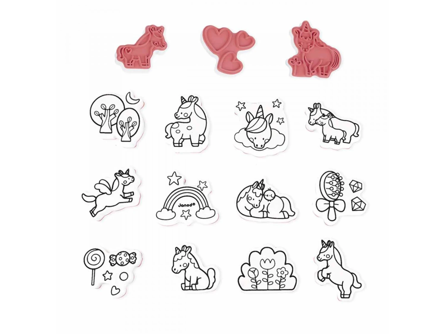 Janod J07722 - Unicorn Stampinoo - 15 Tampons 4 Janod J07722 - Unicorn Stampinoo - 15 Tampons – Image 2