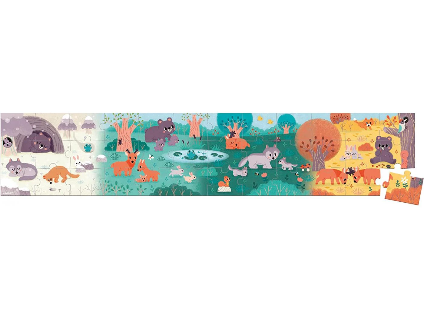 Janod J08645 - PARTENARIAT WWF® - PUZZLE PANORAMIQUE 4 SAISONS - 36 PCS 4 Janod J08645 - PARTENARIAT WWF® - PUZZLE PANORAMIQUE 4 SAISONS - 36 PCS – Image 2