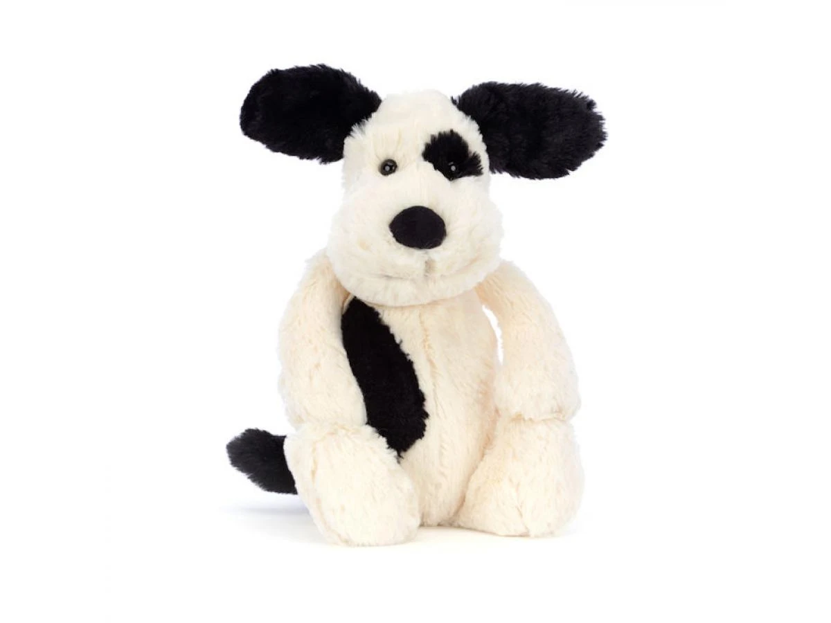 JELLYCAT BAS3BCPN - Peluche Bashful Black & Cream Puppy Medium - L: 9 Cm X L : 12 Cm X H: 31 Cm 3 JELLYCAT BAS3BCPN - Peluche Bashful Black & Cream Puppy Medium - L: 9 Cm X L : 12 Cm X H: 31 Cm