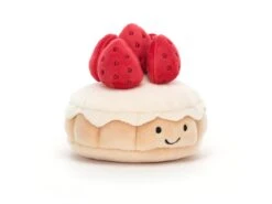 JELLYCAT PRET3TAF - Peluche Pretty Patisserie Tarte Aux Fraises - L : 9 Cm X H: 7 Cm