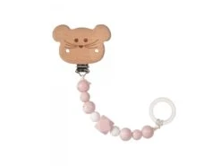 Lassig 1313016725 - Attache Sucette Bois Et Silicone Little Chums Souris