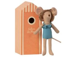 Maileg 16-1741-01 - Souris De Plage, Maman Dans La Cabine De Plage, Beach Mice - 17,5 Cm