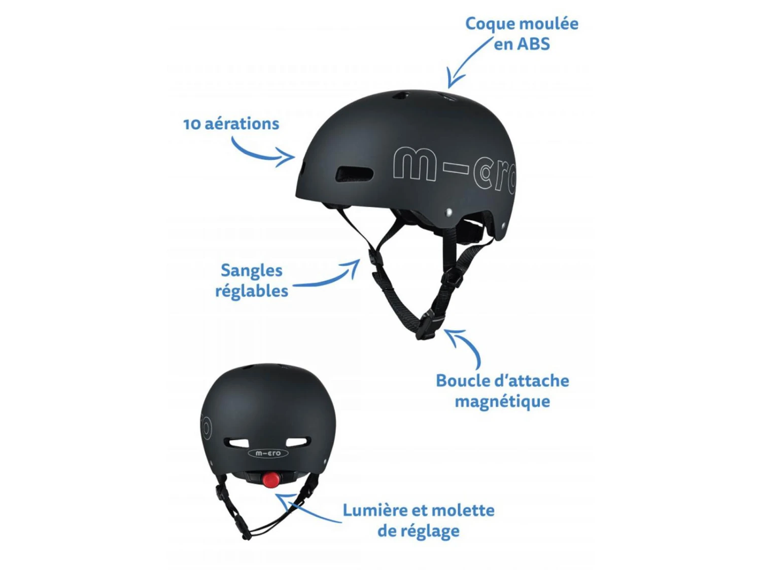 MICRO AC2096BX - Casque Noir Mat - Nouvelle Gamme - Boucle Magnétique / Lumière LED Intégrée - Taille M = 52 à 56cm 5 MICRO AC2096BX - Casque Noir Mat - Nouvelle Gamme - Boucle Magnétique / Lumière LED Intégrée - Taille M = 52 à 56cm – Image 3