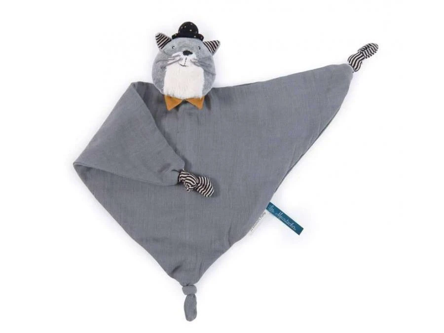 Moulin Roty 666026 - Doudou Lange Chat Gris Clair Fernand Les Moustaches 4 Moulin Roty 666026 - Doudou Lange Chat Gris Clair Fernand Les Moustaches – Image 2