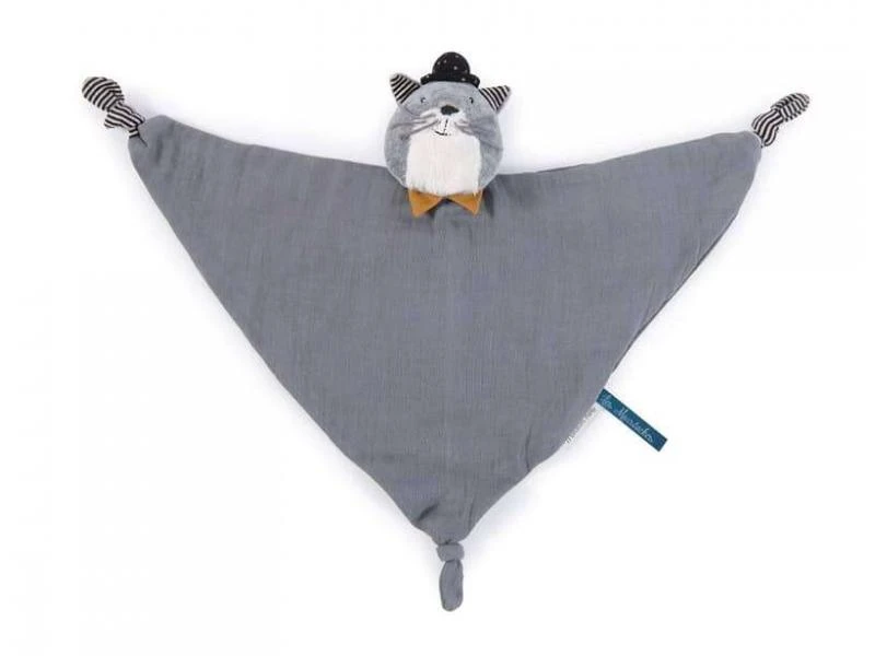Moulin Roty 666026 - Doudou Lange Chat Gris Clair Fernand Les Moustaches 3 Moulin Roty 666026 - Doudou Lange Chat Gris Clair Fernand Les Moustaches