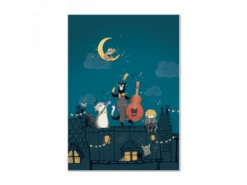 Moulin Roty 666137 - Affiche Nuit Sur Les Toits 50x70cm Les Moustaches