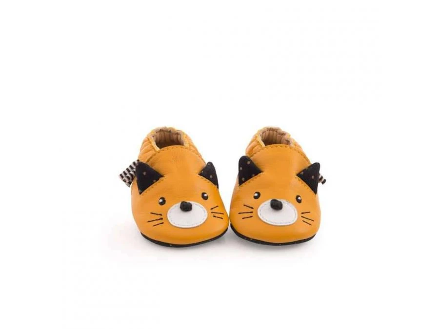 Moulin Roty 666530 - Chaussons Cuir Chat Moutarde Les Moustaches 18/24 M 3 Moulin Roty 666530 - Chaussons Cuir Chat Moutarde Les Moustaches 18/24 M