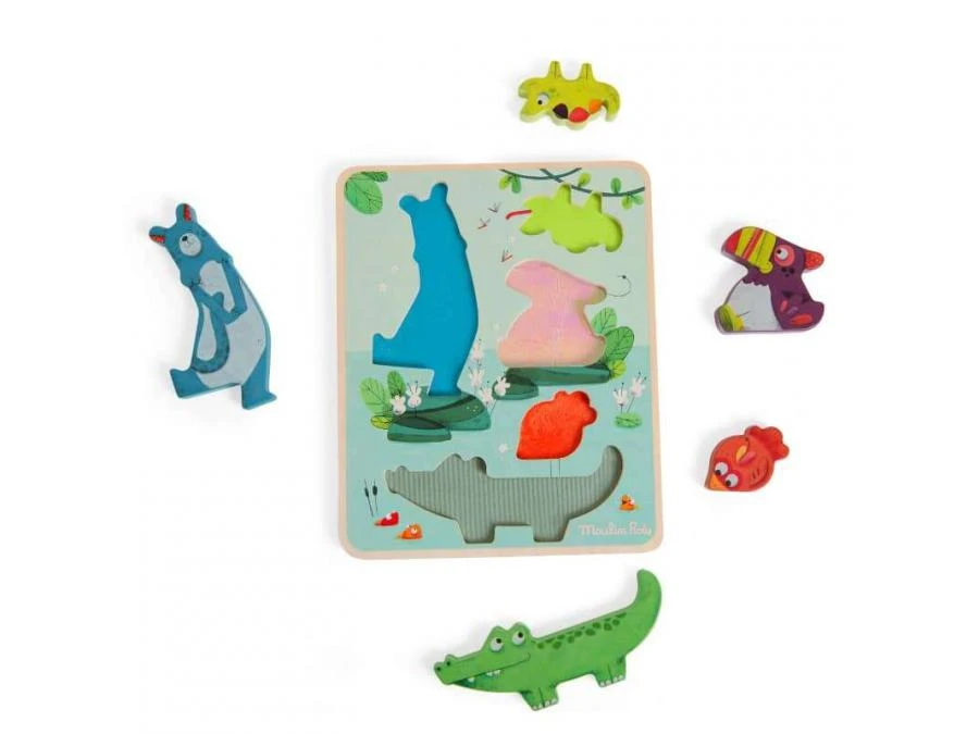 Moulin Roty 668391 - Puzzle Sensoriel Dans La Jungle 4 Moulin Roty 668391 - Puzzle Sensoriel Dans La Jungle – Image 2