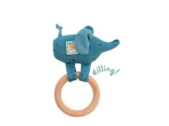 Moulin Roty 669007 - Anneau-hochet Bois éléphant Sous Mon Baobab