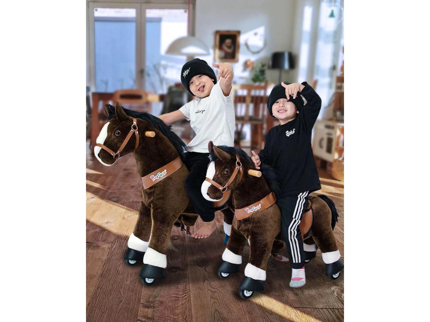 Ux321 - Ponycycle Cheval Marron Chocolat Avec Sabot Blanc, Frein Et Son à Monter Age 3-5 Ans - Hauteur Assise (cm) 48 4 Ux321 - Ponycycle Cheval Marron Chocolat Avec Sabot Blanc, Frein Et Son à Monter Age 3-5 Ans - Hauteur Assise (cm) 48 – Image 2