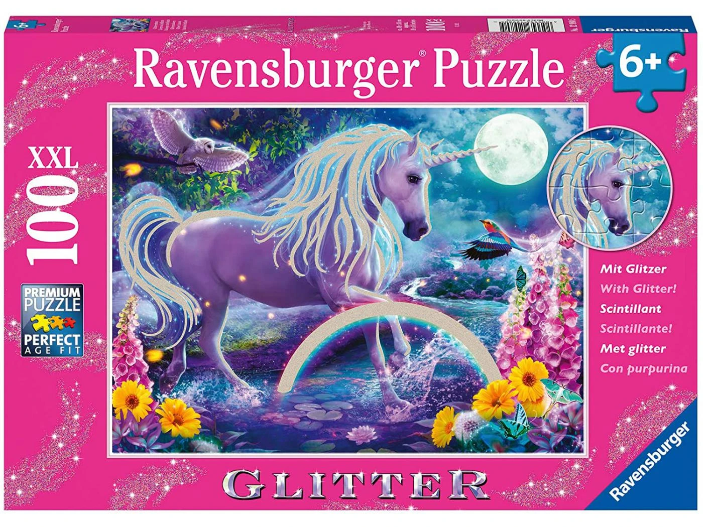 Ravensburger 12980 - Puzzles Enfants - Puzzle 100 Pièces XXL - Licorne Scintillante (Collection Paillettes) 4 Ravensburger 12980 - Puzzles Enfants - Puzzle 100 Pièces XXL - Licorne Scintillante (Collection Paillettes) – Image 2