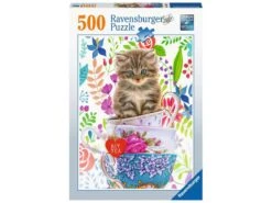 Ravensburger 15037 - Puzzles Adultes - Puzzle 500 Pièces - Chaton Dans Une Tasse